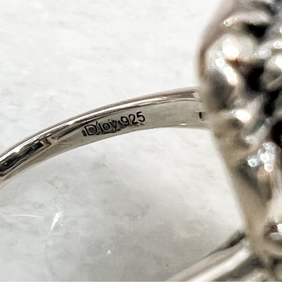 Blue Moon Turquoise Black Oxidized Sterling Silver Rectangular BOHO Ring Sz 7 - Picture 10 of 10